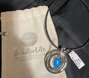 Bead for Life Turquoise & Silver Necklace - Brand New - With Bag
